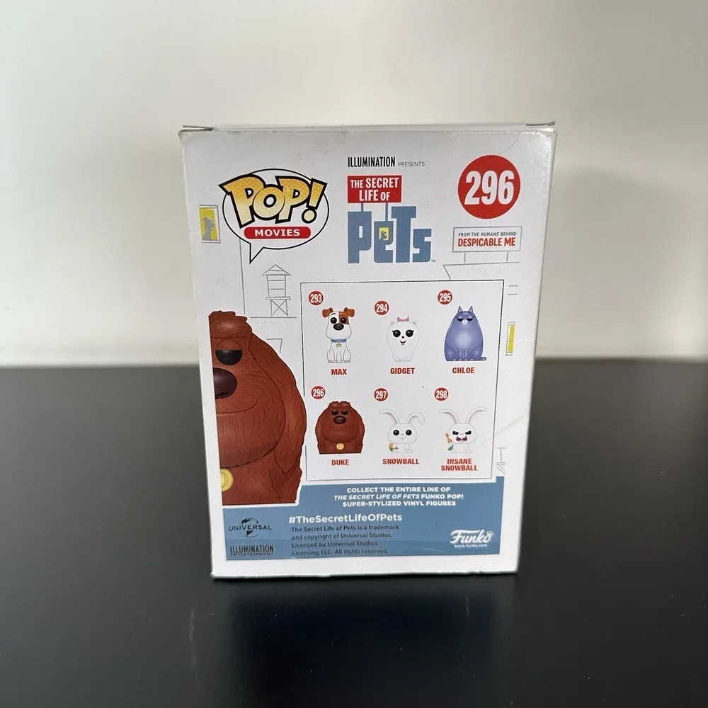 Funko Pop‎ Duke 296 The Secret Life of Pets Illumination Vinyl Figure Movie Dog